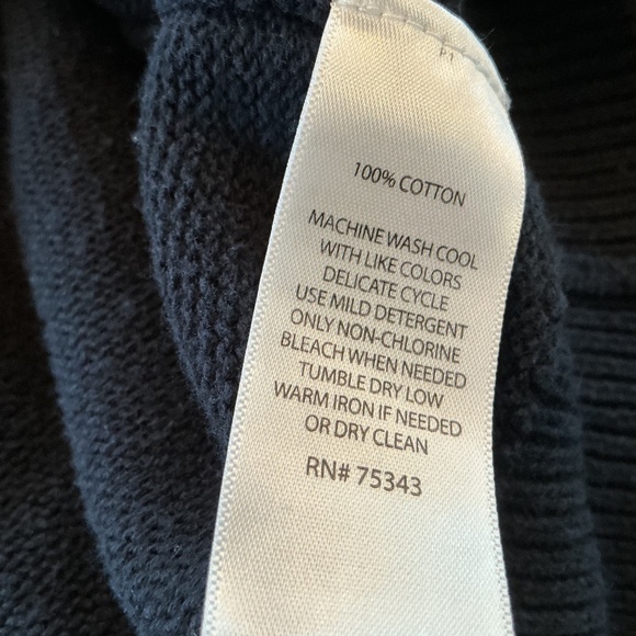 Frederick Anderson Copenhagen 1/4 Zip Navy Cotton Sweater L Mock‎ Neck Preppy - Picture 9 of 9